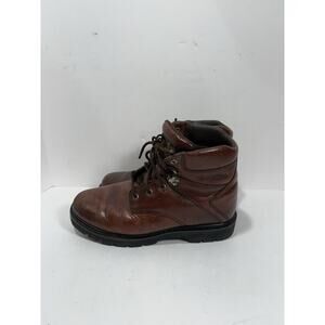 Vintage Thom McAn Steel Toe Work Boots Sz 11 Brown Leather Men’s Hiking